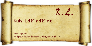 Kuh Lóránt névjegykártya